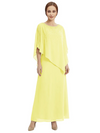 Classy Beaded Chiffon Overlay Poncho Style Mother of the Bride Gown