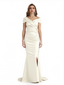 Elegant Off The Shoulder Soft Satin Mermaid Side Slit Long Mother Of The Bride Dresses Online