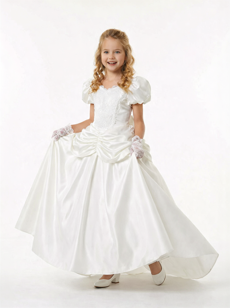 Classic Ivory Flower Girl Gown For Wedding Party