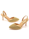 Pointed Toe Pearl Slingback High Heels For Women