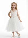 Sweet Ivory Lace Flower Girl Dress with Tulle Skirt for Weddings and Special Occasions