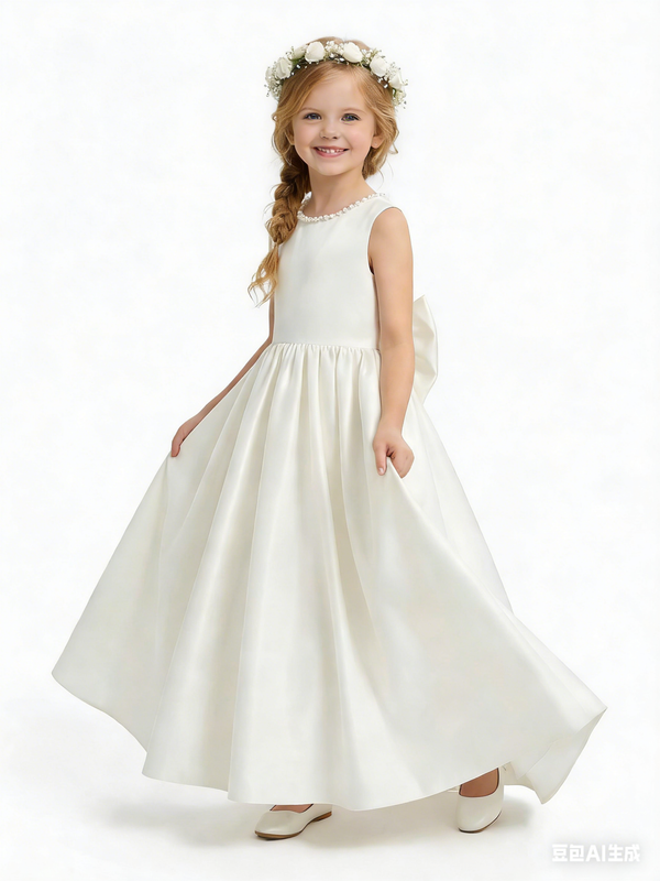 Wedding Flowers Girl Gowns Beaded Pageant Dress Flower Princess Dress Princess