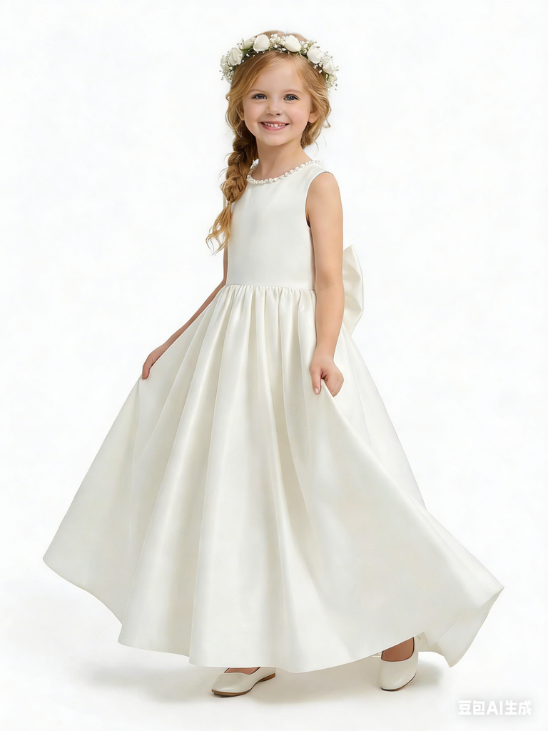 Wedding Flowers Girl Gowns Beaded Pageant Dress Flower Princess Dress Princess