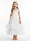 Ethereal Tulle Flower Girl Dress with Sheer Illusion Neckline