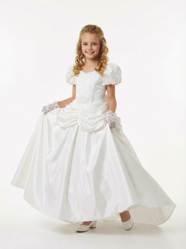 Classic Ivory Flower Girl Gown For Wedding Party