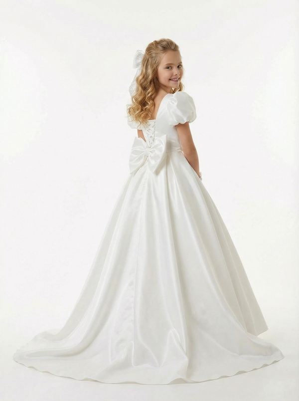 Classic Ivory Flower Girl Gown For Wedding Party