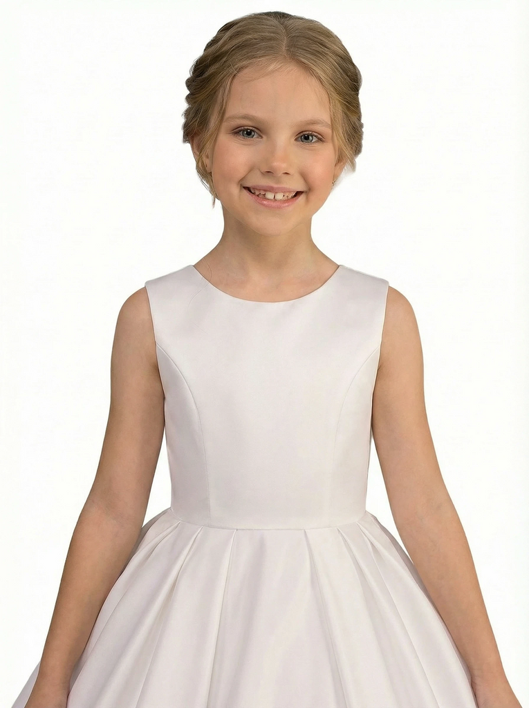 Simple Wedding Flowers Girl Gowns Pageant Dress Flower Puffy Communion Princess Dresses