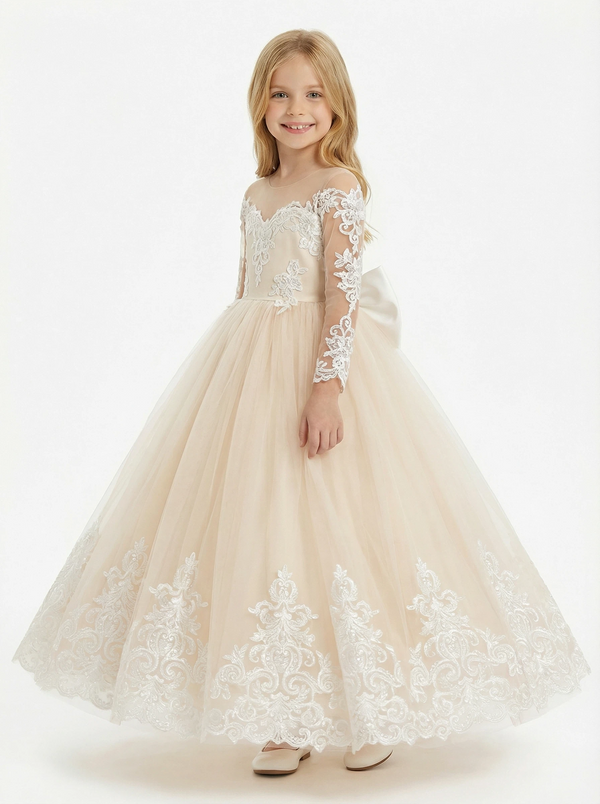 Cute Flowery Dress Wedding Flowers Girl Gowns Lace Pageant Dress Flower Princess Dress A-line