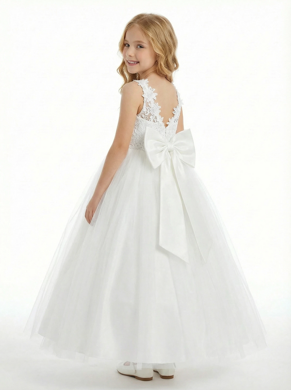 Long Wedding Flowers Girl Gowns Boho Pageant Dress Flower Princess Dress A-line