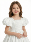High Low Girls Wedding Guest Dress Lace Short Sleeve Boho Flowy Summer Party Gowns