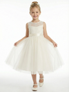 Cute Flowery Dress Lace Girls Wedding Party Dress A-Line Tulle Ball Gowns Sleeveless
