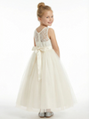 Cute Flowery Dress Lace Girls Wedding Party Dress A-Line Tulle Ball Gowns Sleeveless