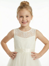 Cute Flowery Dress Lace Girls Wedding Party Dress A-Line Tulle Ball Gowns Sleeveless