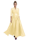Mother of The Groom Outfit V-Neck 3/4 Sleeve Lace Pantsuit Satin Overskirt
