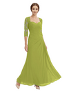 Sweetheart Ruched Lace 3/4 Sleeves A-Line Chiffon Mother Of The Groom Dress