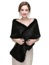 Women's Large Faux Fur Stole Bridal Winter Fur Wraps and Shawls Wedding Faux Mink Shrug for Bridesmaids