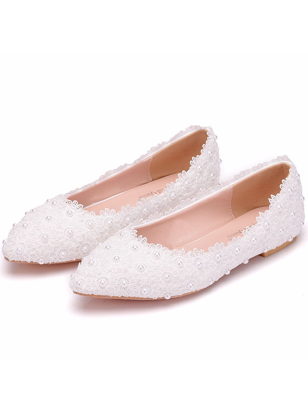Women's PU Closed Toe With Flower Flat Heel Flat Shoes