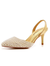 Pointed Toe Pearl Slingback High Heels For Women