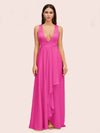 Elegant A-Line V-Neck Long Soft Satin Bridesmaid Dresses Online