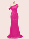 Sexy Mermaid One Shoulder Long Soft Satin Evening Prom Dresses Online