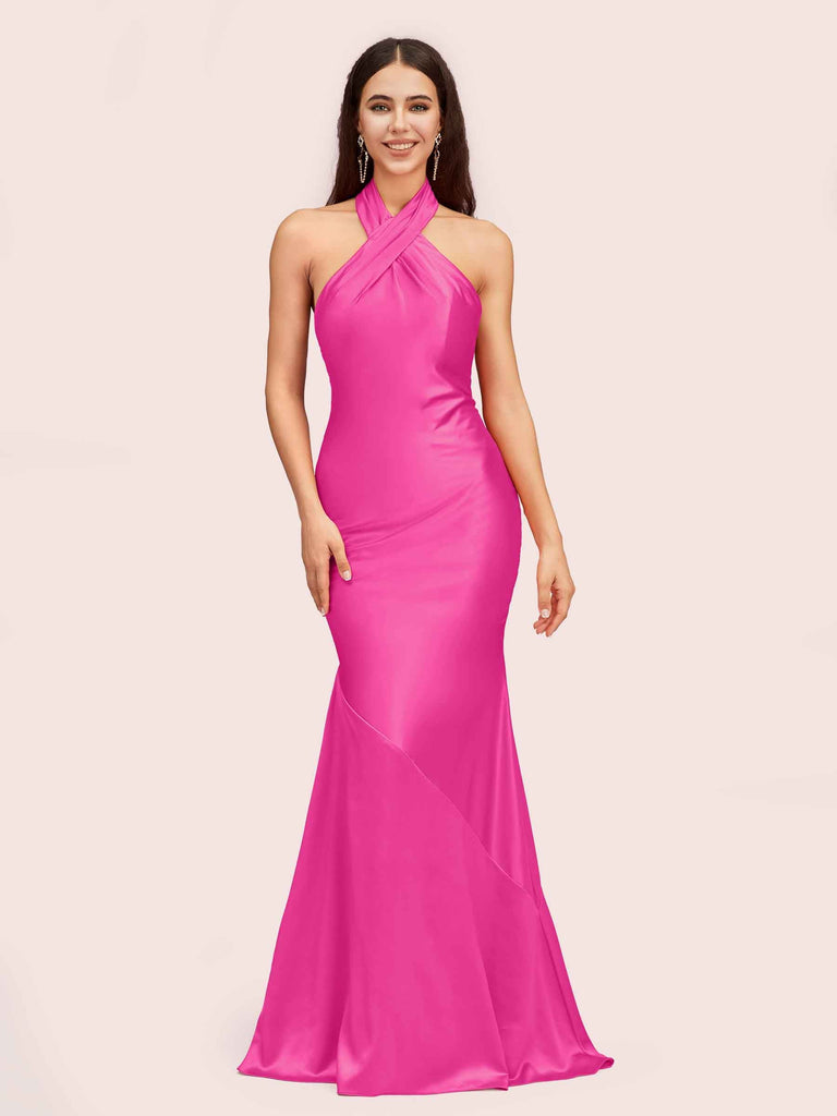 Sexy Backless Halter Long Mermaid Satin Graduation Prom Dresses Online Sexy Backless Halter Long Mermaid Satin Graduation Prom Dresses Online