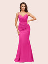 Sexy Backless Mermaid Spaghetti Straps Long Silky Satin Prom Dresses Online