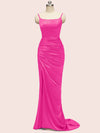 Elegant Spaghetti Straps Long Soft Satin Mermaid Evening Prom Dresses Online