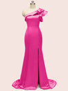 Elegant One Shoulder Mermaid Long Soft Satin Bridesmaid Dresses Online