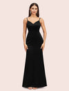 Sexy Mermaid Spaghetti Straps Long Soft Satin Evening Prom Dresses Online