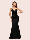 Sexy Mermaid Spaghetti Straps Long Soft Satin Bridesmaid Dresses Online