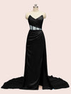 Elegant Mermaid Sweetheart Side Slit Long Soft Satin Formal Prom Dresses Online