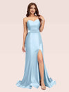 Sexy Side Slit Stretchy Jersey Long Mermaid Bridesmaid Dresses Online