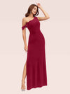 Sexy One Shoulder Side Slit Long Velvet Bridesmaid Dresses Online For Sale