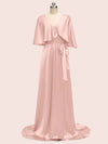 Bat Sleeves Elegant Long Soft Satin Bridesmaid Dresses Online