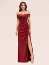 Sexy Off Shoulder Side Slit Stretchy Jersey Long Mermaid Evening Prom Dresses Online