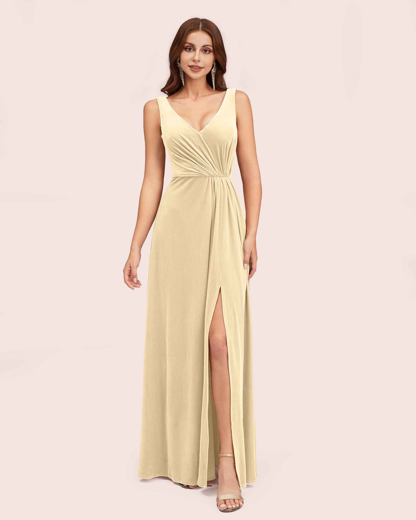 velvet champagne bridesmaid dress Champagne Velvet Multiway Bridesmaid Dress Handmade