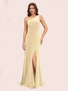 Modern Velvet One Shoulder Side Slit Mermaid Long Party Prom Dresses Online