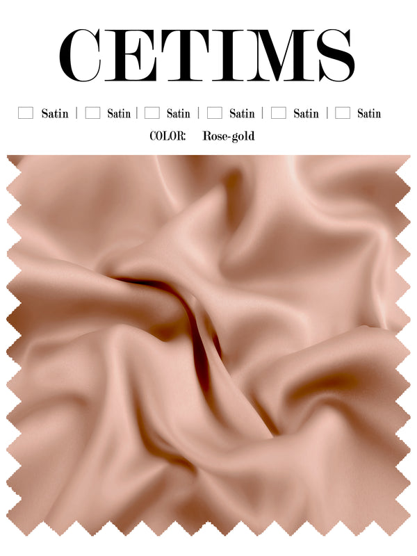 Soft Satin Fabric Swatch Rose-Gold