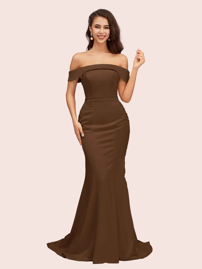 Sexy Mermaid Off Shoulder Long Soft Satin Bridesmaid Dresses Online Sexy Mermaid Off Shoulder Long Soft Satin Bridesmaid Dresses Online