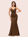 Sexy Backless Mermaid Spaghetti Straps Long Silky Satin Prom Dresses Online