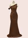 Sexy Mermaid One Shoulder Long Soft Satin Evening Prom Dresses Online