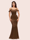 Elegant Cold Shoulder Mermaid Soft Satin Bridesmaid Dresses Online