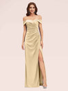 Sexy Off Shoulder Side Slit Stretchy Jersey Long Mermaid Evening Prom Dresses Online