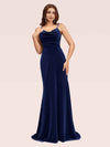 Modern Velvet Spaghetti Straps Long Mermaid Bridesmaid Dresses Online For Sale