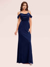 Elegant Cold Shoulder Long Mermaid Velvet Bridesmaid Dresses Online For Sale