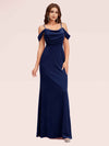 Elegant Cold Shoulder Long Mermaid Velvet Bridesmaid Dresses Online
