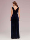 Sexy Velvet V-neck Sleeveless Side Slit Long Bridesmaid Dresses Online