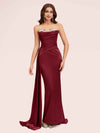 Sexy Sweetheart Long Silky Soft Satin Mermaid Bridesmaid Dresses