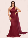 Unique Mermaid One Shoulder Long Soft Satin Formal Prom Dresses Online