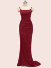 Sexy Backless Spaghetti Straps Long Soft Satin Mermaid Party Prom Dresses Online